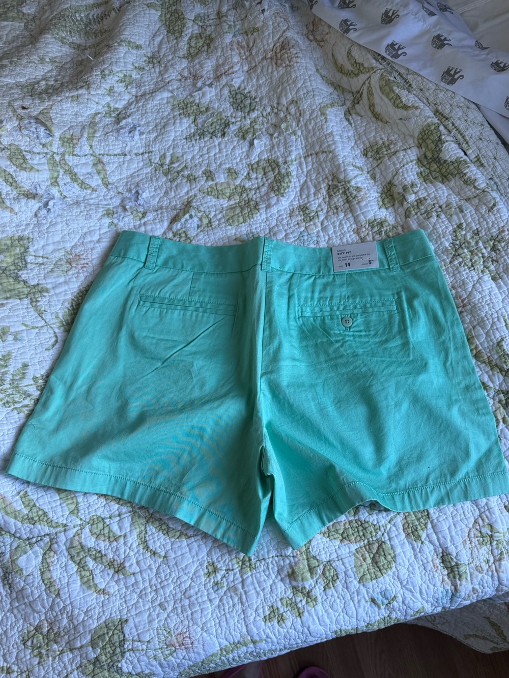 J. Crew Turquoise Cotton Bermuda Shorts, size 14 - Picture 3 of 9